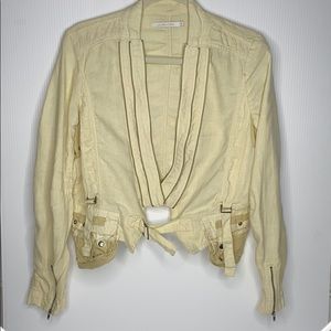 Lauren Vidal zipper accent crop jacket small